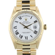 Rolex Day Date 1803 36mm White Dial 18ct Yellow Gold Bracelet 1962 Vintage Watch