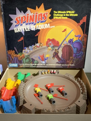Spinjas Battle Stadium complete 1987 - in box, 5 figures, working winders