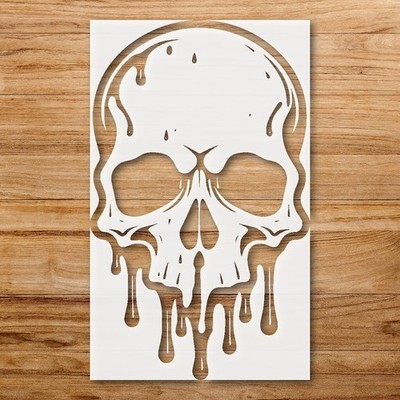Dripping Skull Designs Wall Art Reusable Stencil for Home Decor - StencilAir