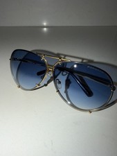 Porsche Design P8678 Unisex Aviator Sunglasses Gold Metal Frame Blue Gradient