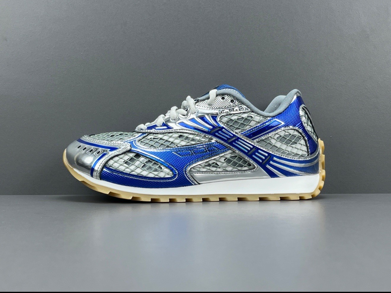 Bottega Veneta Orbit Sneakers Blue Grey Mens Size 9 Brand New