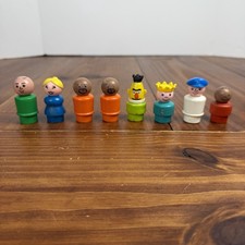 Vintage Fisher Price Little People Figures Wood  Plastic Sesame Street