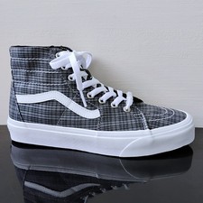 Zapatilla deportiva Vans Sk8-Hi para hombre cónica UV pan a cuadros de lona en bonito negro/gris