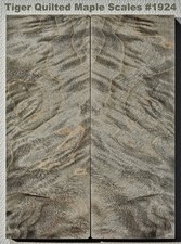 Beautiful Stabilized Light Gray Quilted Maple scales 1924, 6 1/4 x 2 3/8 x 3/8"