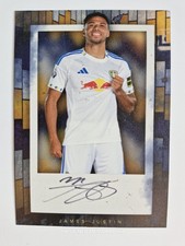  LEEDS UNITED 25/26 JAMES JUSTIN AUTHENTIC HAND SIGNED CLUB CARD MEMORABILIA