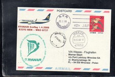 JAPAN STATIONERY TO RYANAIR FFC FIRST FLIGHT WEEZE - WROCLAW POLAND 2008