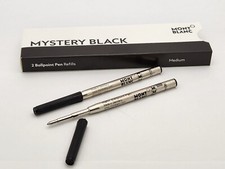 MONTBLANC MYSTERY BLACK BALLPOIN PEN REFILLS MEDIUM - Pack of 2 128211 