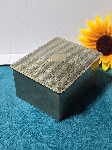 Antique Silver Plated Wood Lined Jewel Trinket Tobacco Box No Monogram England - Picture 2 of 9
