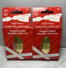 2 Sally Hansen Au Parfum Peppermint Scented Vitamin E Nail  Cuticle Oil 0.45 oz