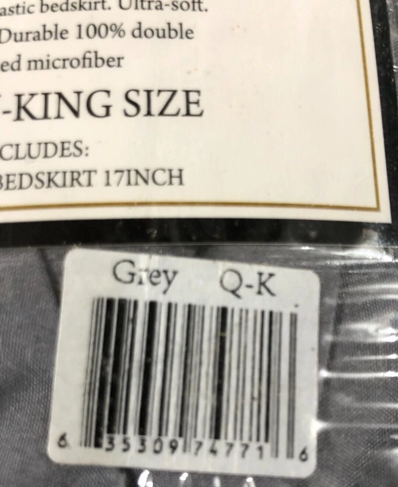 Falda de cama MK Home Luxury Hotel Collections, gris nueva en caja Foto 2 de 3
