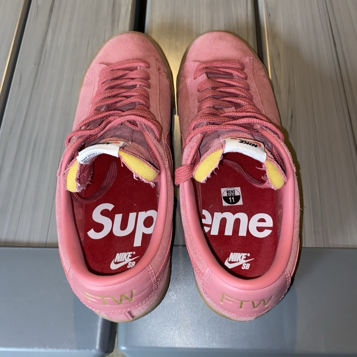 Supreme Nike SB Blazer Low GT QS Cannon Gum Brown Sz 11 Pink | eBay