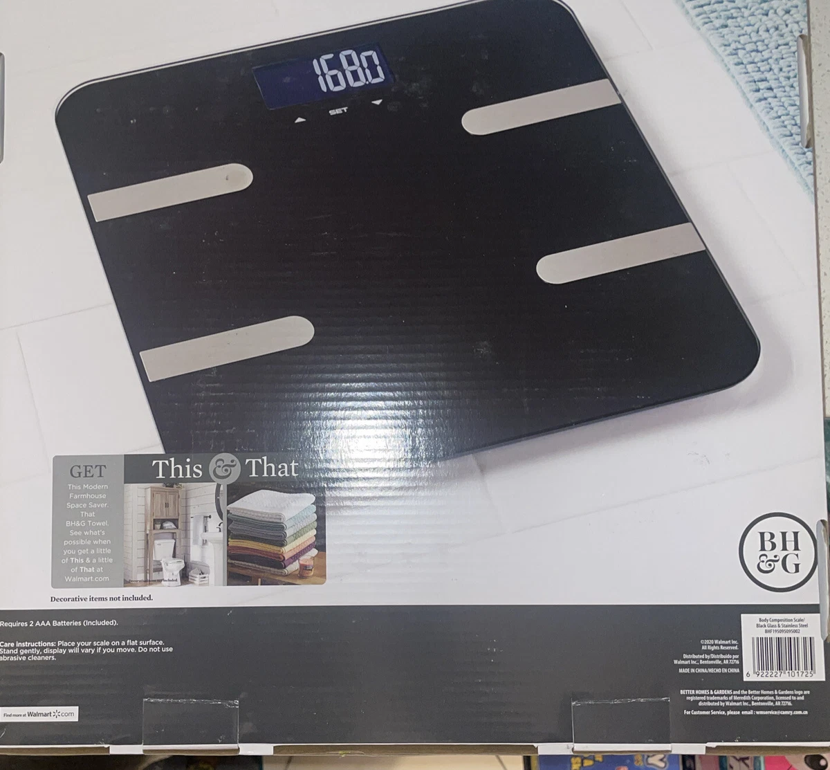 Bargain Mast Better Homes & Gardens Body Composition Scale/Black/Glass