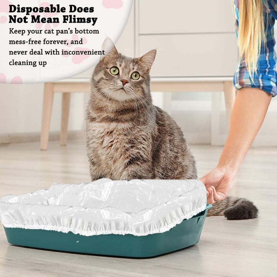 Kitty Cat Litter Box Disposable, Elastic Liners 12Countfor Medium