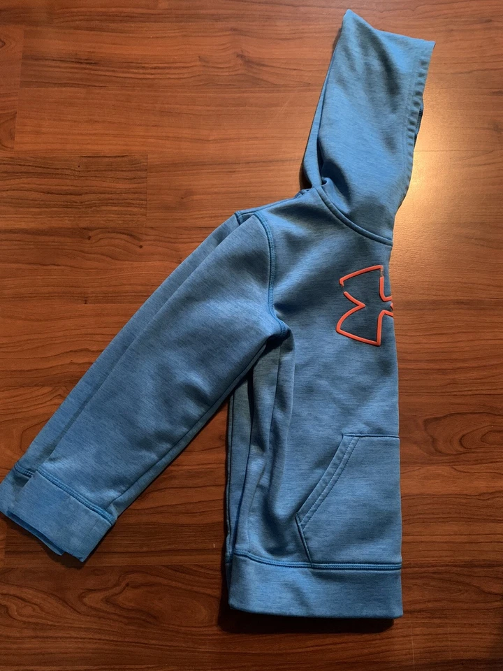 男孩 Under Armour 连帽衫蓝色和橙色 7 码 — 第 4/4 张图片