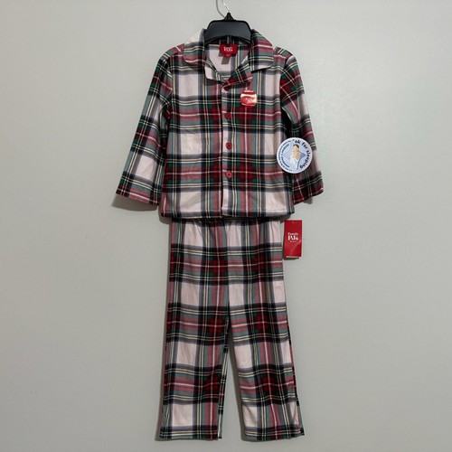 Macys Pajama Set Toddler 2T3T Stewart Plaid Festive Holiday Lounge