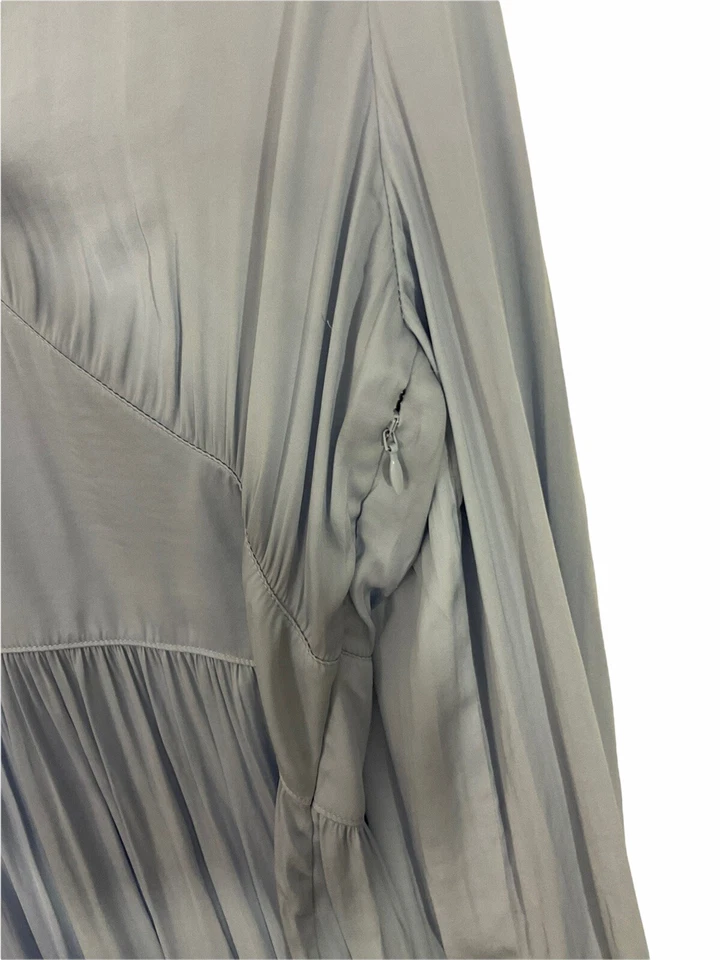 Vestido La Redoute Midi Satinado Azul Claro Boho Talla Uk 14 42 Manga Larga Fiesta Foto 2 de 4