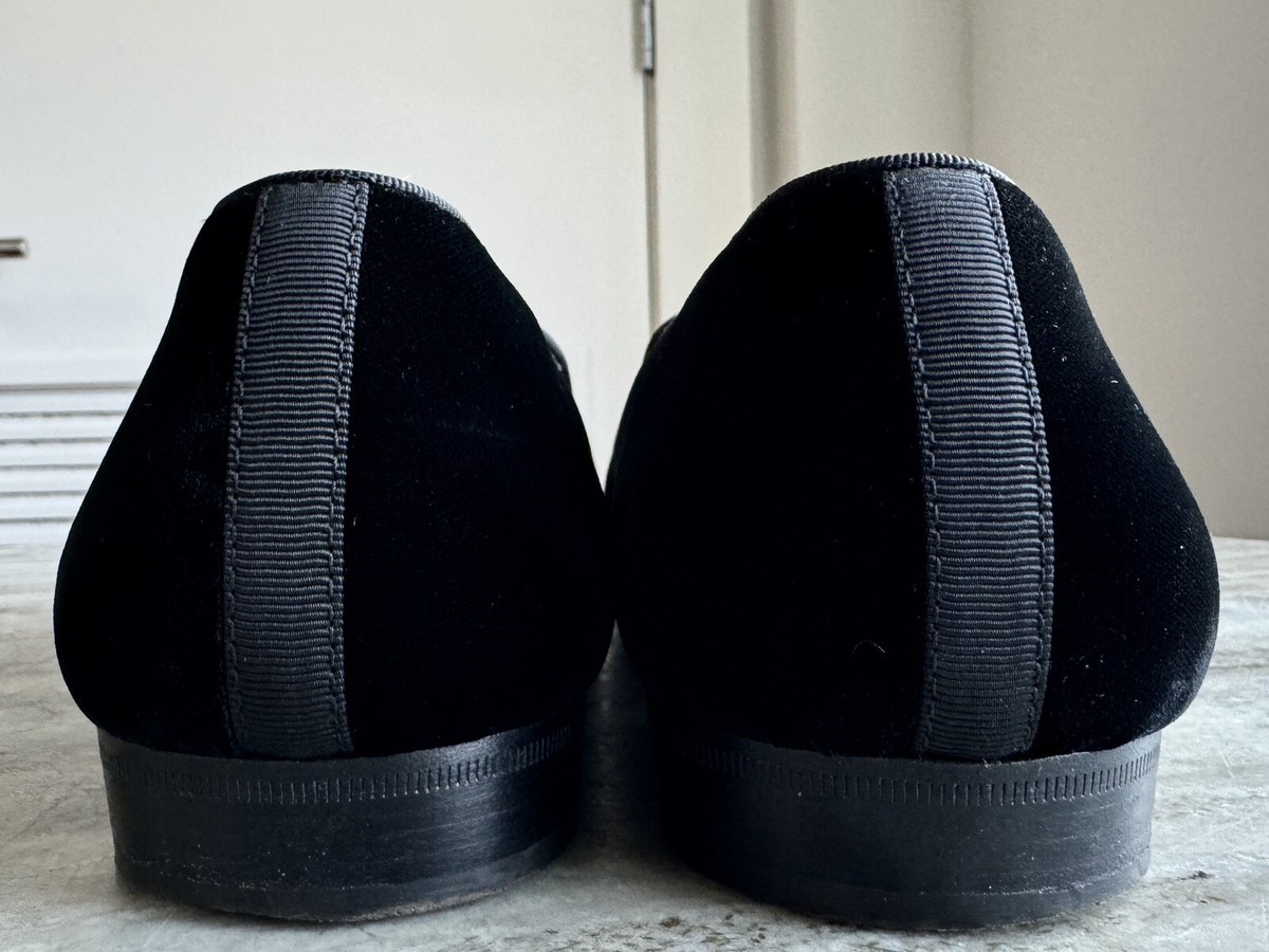 PHINEAS COLE BLACK VELVET LOAFERS SLIPPERS $500 12 TUXEDO Stubbs Paul Stuart College Black Velvet Slipper (Men) main image 4