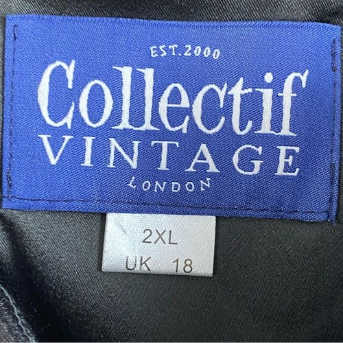 Collectif Vintage London Claudette Swing Dress 2X Black Tulle Roses Whimsigoth - 第 10/13 張圖片
