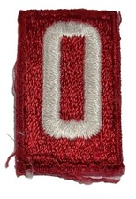 Vintage Boy Scout BSA Troop Pack Number 0 Patch Red White Embroidered - 1596