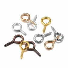 200pcs Mini Eye Pins Hooks Small Eyelets Screw Threaded Gold Clasp Women Jewelry