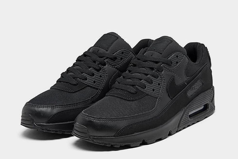 Nike Men's Air Max 90 Triple Black Running Retro Shoes All NEW