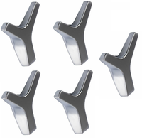 5X Kleiderhaken Chrom Matt Wandhaken Garderobe Haken Wandgarderobe Mantelhaken