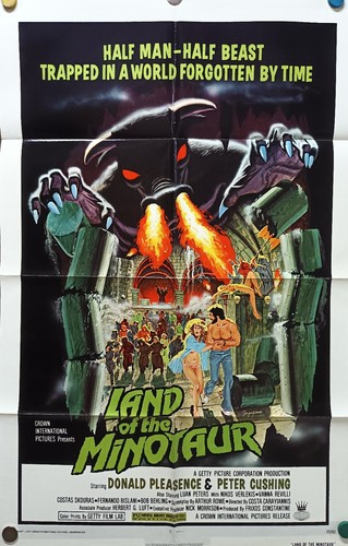 Land Of The Minotaur Peter Cushing Folded 27x40 Poster