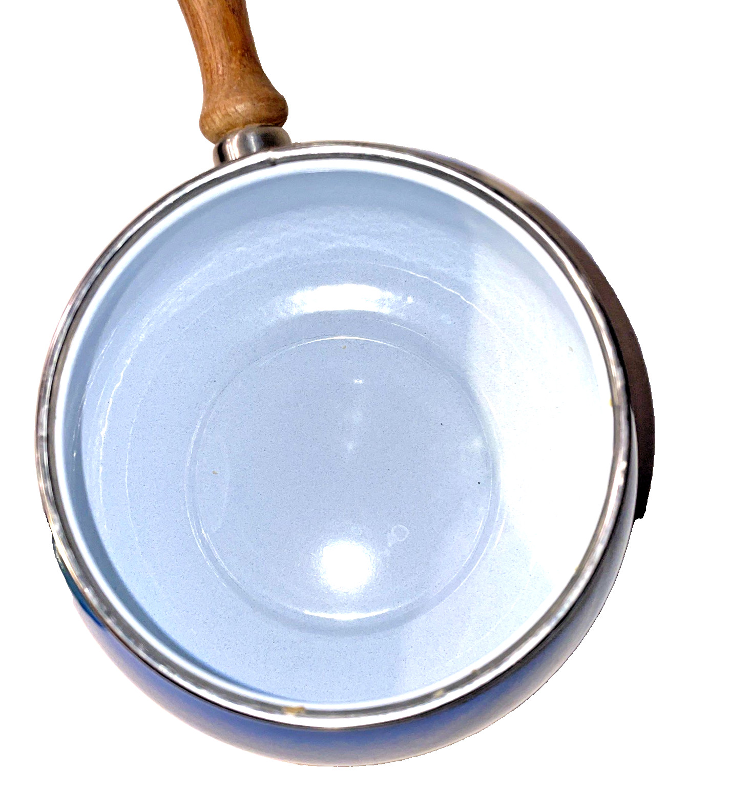 Mid Century Porcelain Enamel Fondue Set Mushrooms Blue and Green SEE Description