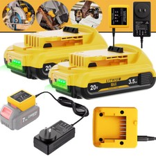 NEW PACK 20V Battery/Charger For DeWalt 20 Volt Max Lithium DCB201 DCB203 DCB207