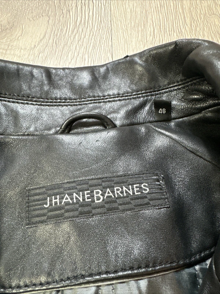 Jhane Barnes Leather Jacket Men’s 46 Long Black Soft New Zealand Lamb Rare! - Image 3 of 4