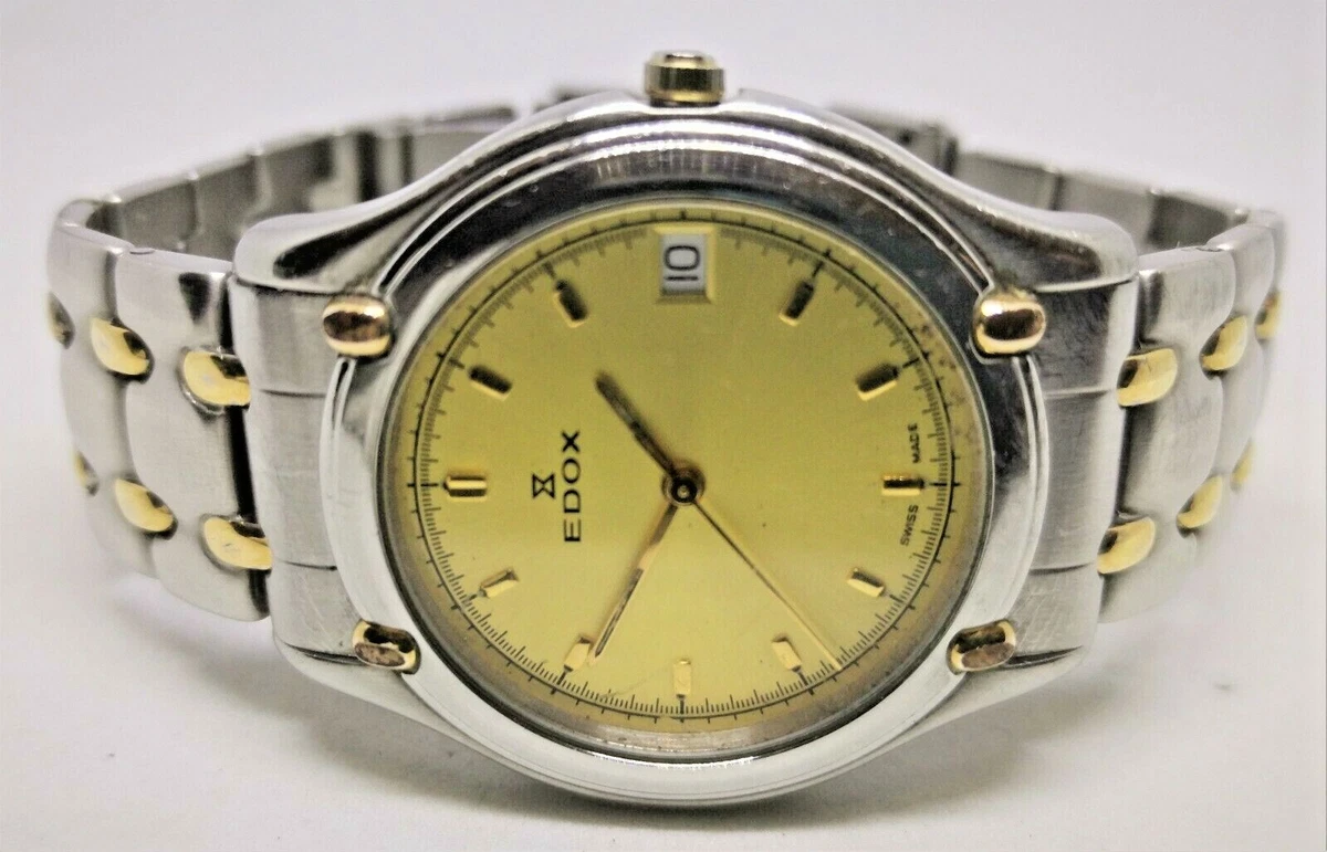 EDOX Quartz ETA ESA 955.114 Men Gents Watch Swiss Made Worldwide Shipping