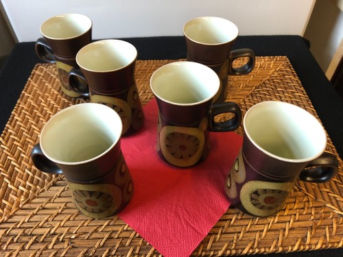 Denby Arabesque Large Coffee Pot / 6 Cups (Mugs )Stone Ware 1971 Mint Condition - Picture 2 of 6