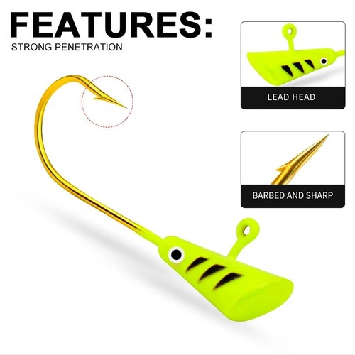 50PCs 1/16 oz Shad Dart Lead Jig Heads Fishing hooks Crappie Panfish Bass Lures - Picture 42 of 61