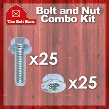 (25) 5/16-18x1-3/4 Grade 5 Serrated Hex Flange Bolts &(25) 5/16 Serr Flange Nuts
