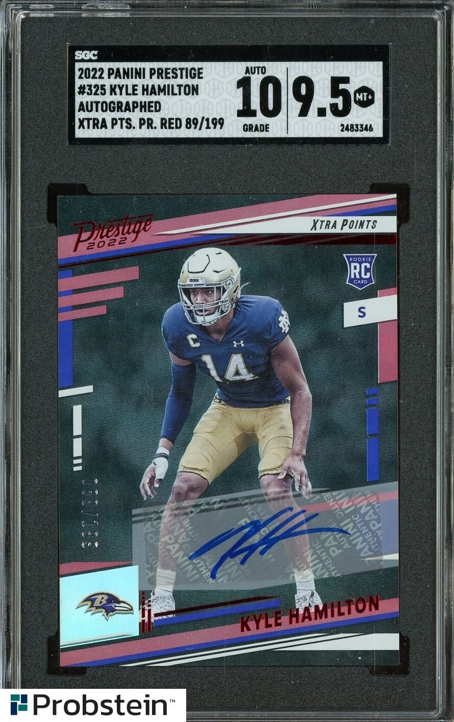 Kyle Hamilton Panini Prestige #325 Red Xtra Points Premium-Signature