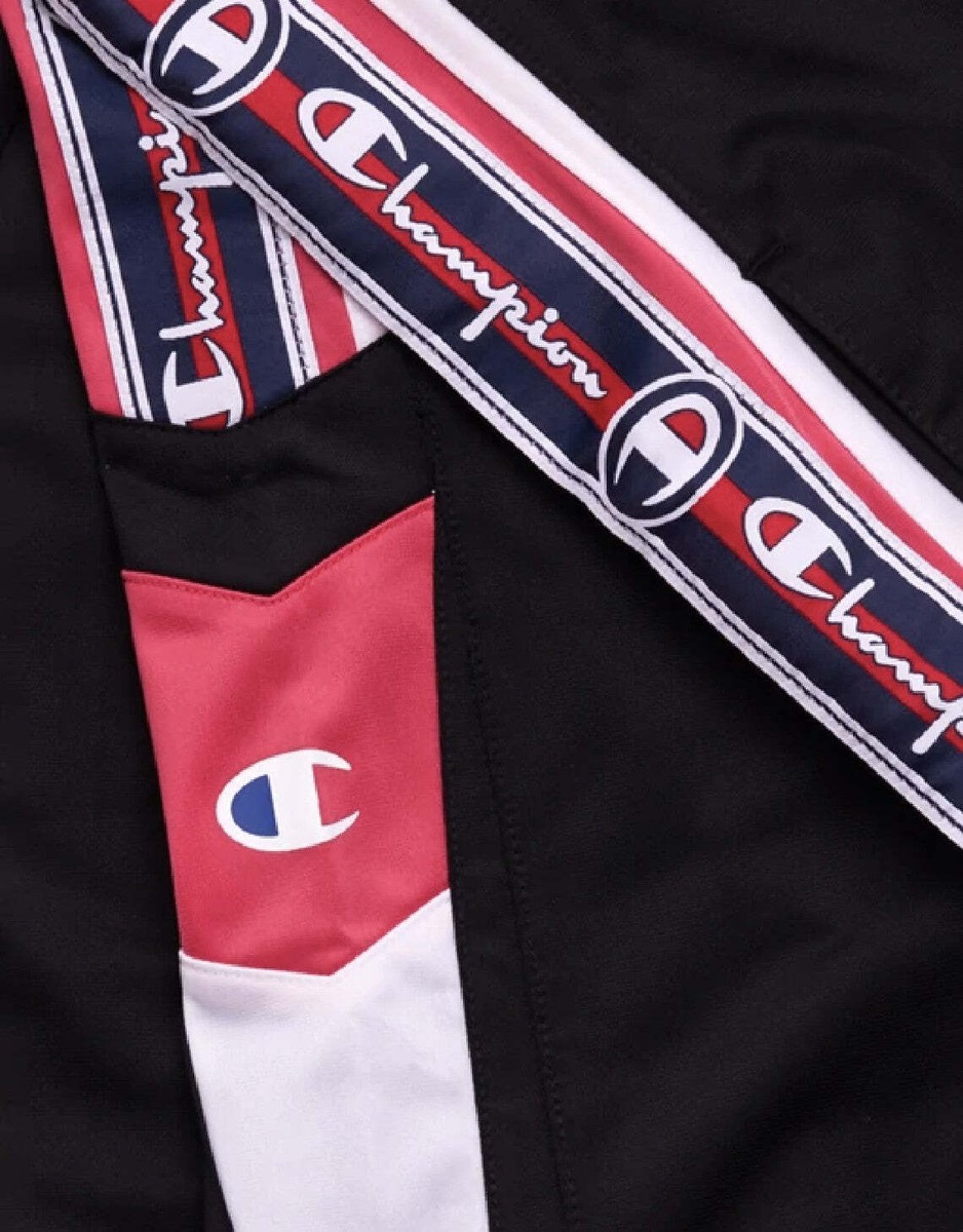 CHAMPION EUROPE ARCHIVE JACQUARD LOGO TAPE TRACK PANTS BLACK