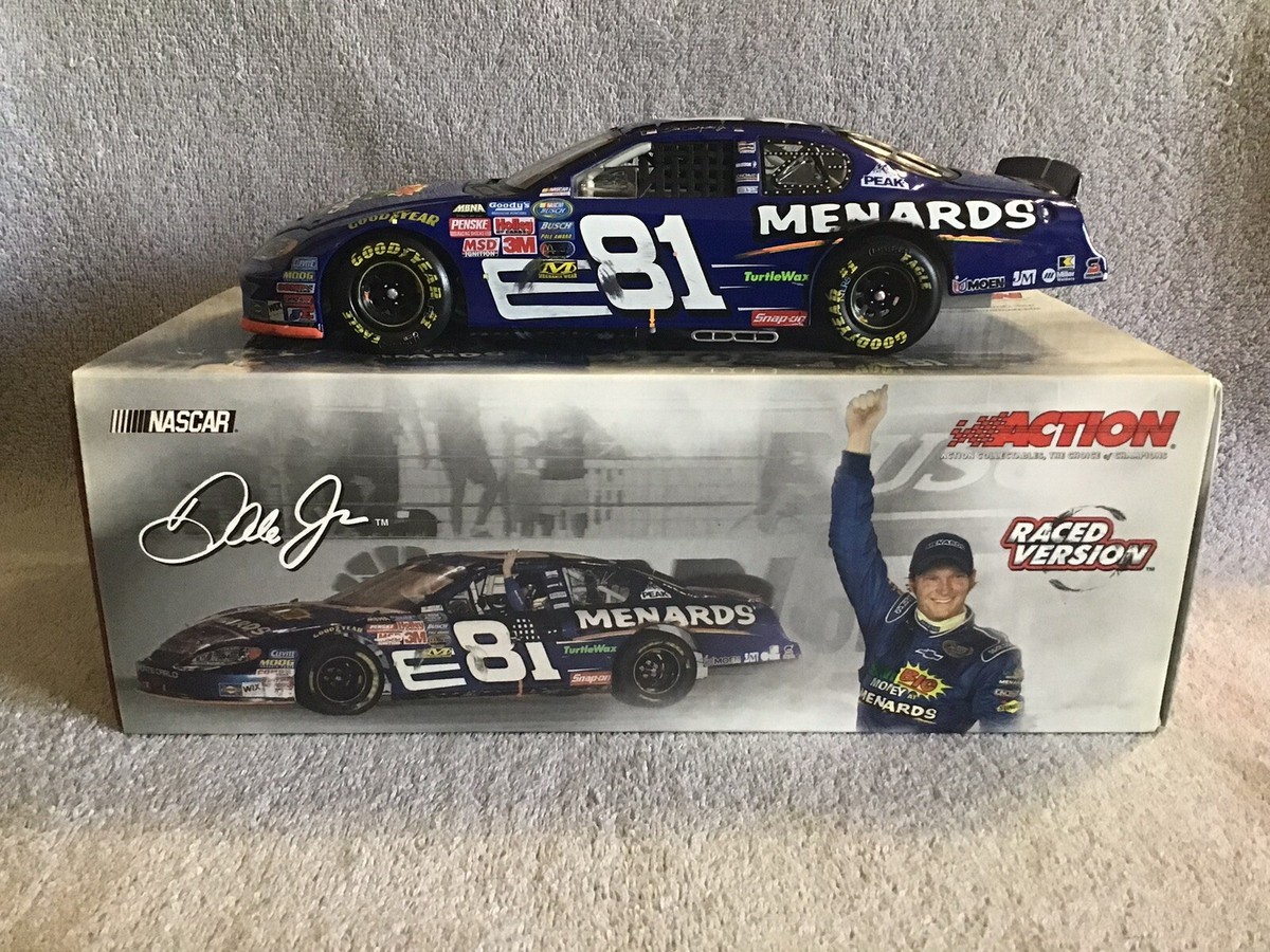 2004 Action DALE EARNHARDT JR #81 Menards RACED BRISTOL WINNER 1
