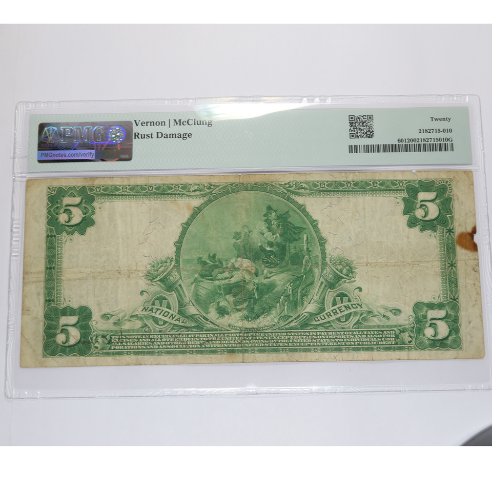 1902 PMG VF20 | CLEVELAND OHIO Five Dollar National Currency $5 Bank ...