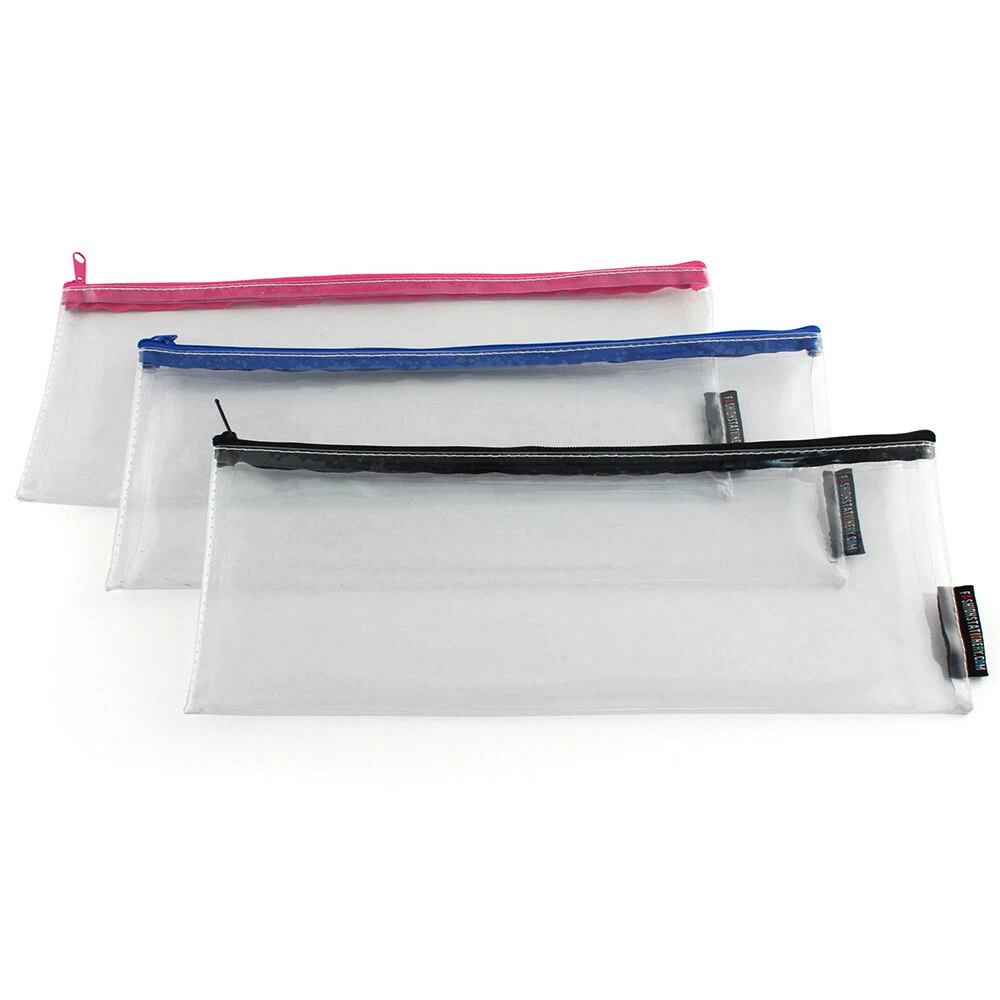 Clear Exam Large See Through Transparent Pencil Case - 31cm x 12cm