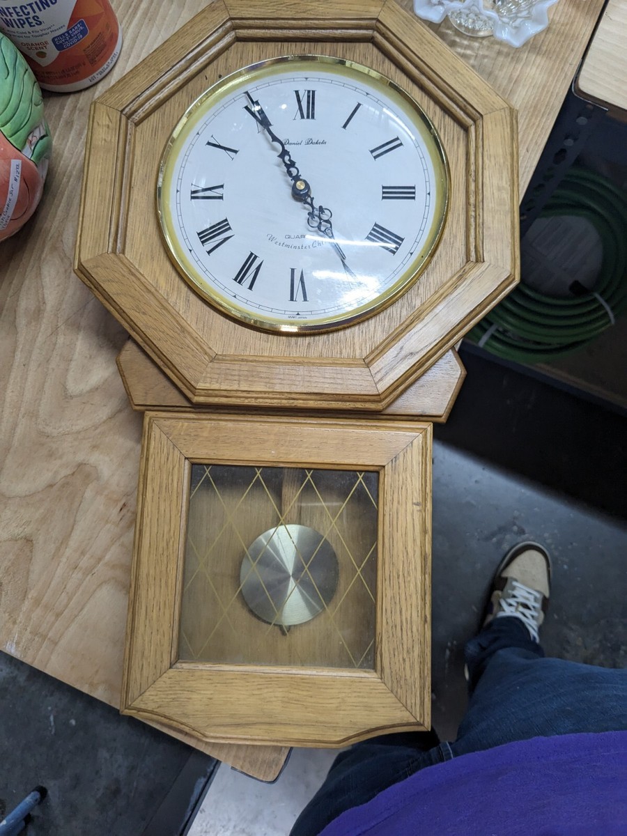 Vintage Daniel Dakota Pendulum Wall Clock With Westminster