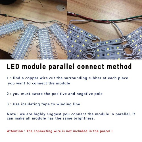 IP65 Waterproof 5050 SMD 3 LED Module Light Sign Strip Lamp + Phone Control 12V - Picture 8 of 22