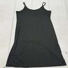 Ekouaer Black Sleeveless Spaghetti Strap Rib Knit Tank Top Womens Size 2XL