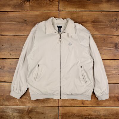Vintage Izod Windbreaker Jacket L Bomber Beige