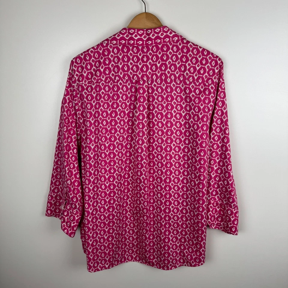 Camisa informal Westbound para mujer sin arrugas con botones talla 1X rosa manga 3/4 Foto 4 de 4