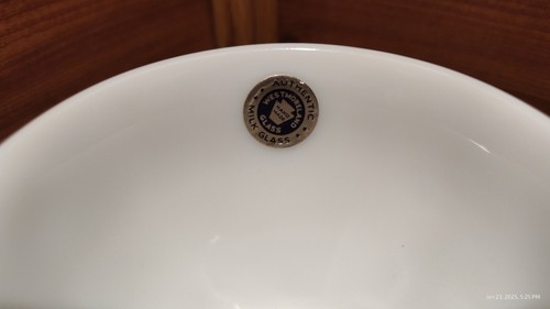 JUEGO DE TAZA DE TÉ Y PLATILLO DE VIDRIO DE LECHE WESTMORELAND CON ETIQUETA DE LÁMINA - Imagen 5 de 14