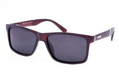 Grey Wolf  polarisierte entspiegelte Herren-Sonnenbrille Autofahren braunes Gestell graue Gläser