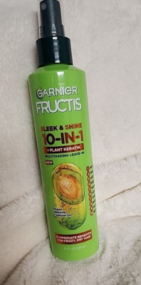 Garnier Fructis Sleek & Shine 10-in-1 for Frizzy Dry Hair Plant Keratin 8.1 Floz