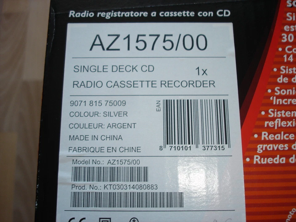 PHILIPS Sound Maschine CD Kassettenrecorder Cassettenrecorder Tuner + FB OVP NEU - Bild 4 von 4