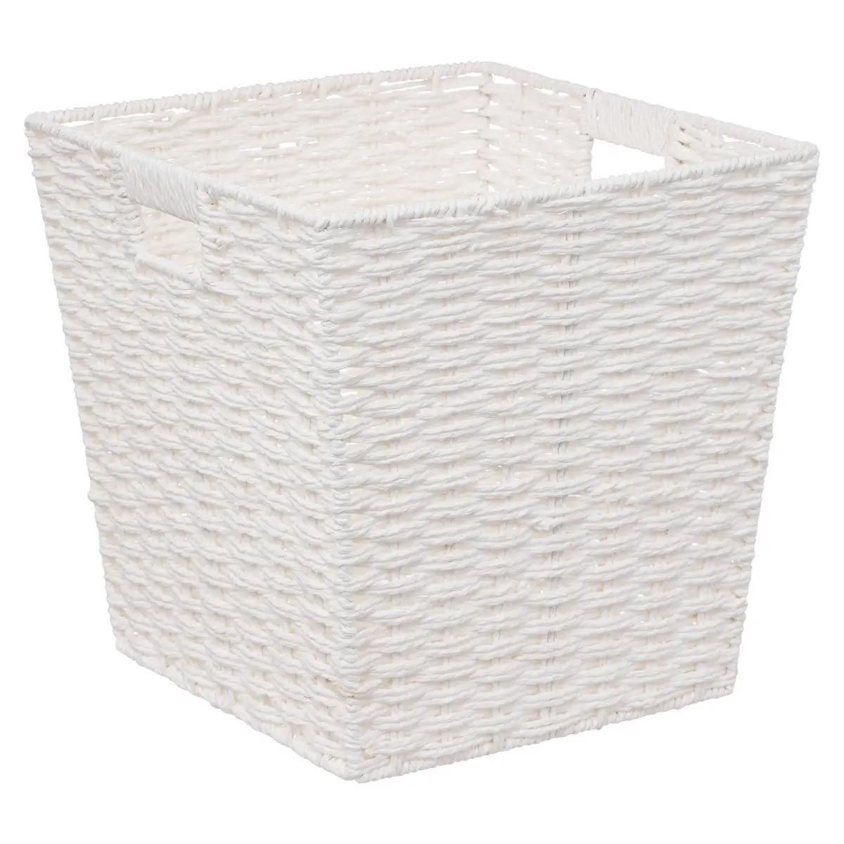 Panier de rangement carré Mix n'Modul 31x31cm blanc anti-poussière pour organiser le dressing