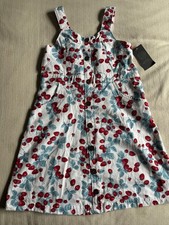 Vince Camuto Girls Dress- Strawberries - Size 8 - 100% Cotton - NWT